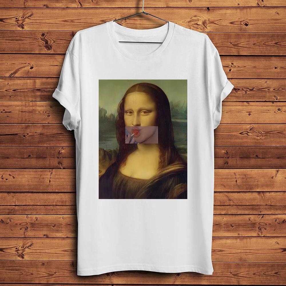 

Mona Lisa Mystery smile Funny artistic T ShirtUnisex Short Sleeve Oneck Casual TeeBreathable Streetwear TShirt Unisex 4XL
