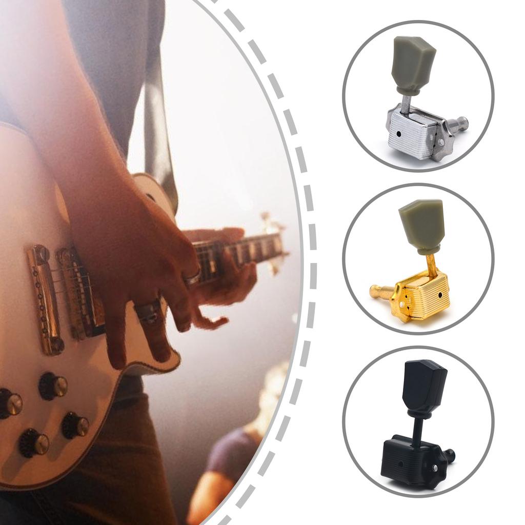 6Pcs Semi Closed Tuning Pegs Keys Tuner Machine Head Knob 6 Right Guitar String Tunings Peg Guitar Replacement Part