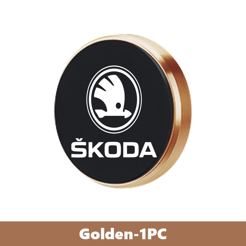 AES1 For Skoda Car Magnetic Mini Phone Holder 360° Adhesive Phone Stand Interior Accessories Rapid Octavia Derivative Enyaq-iV
