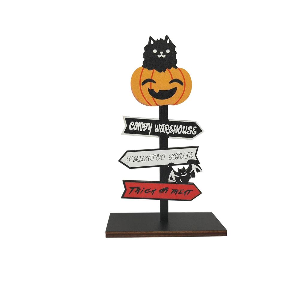 Halloween Decorations Desktop Ornaments Wooden Pumpkin Table Small Ornaments Atmosphere Layout New Scene Props Table