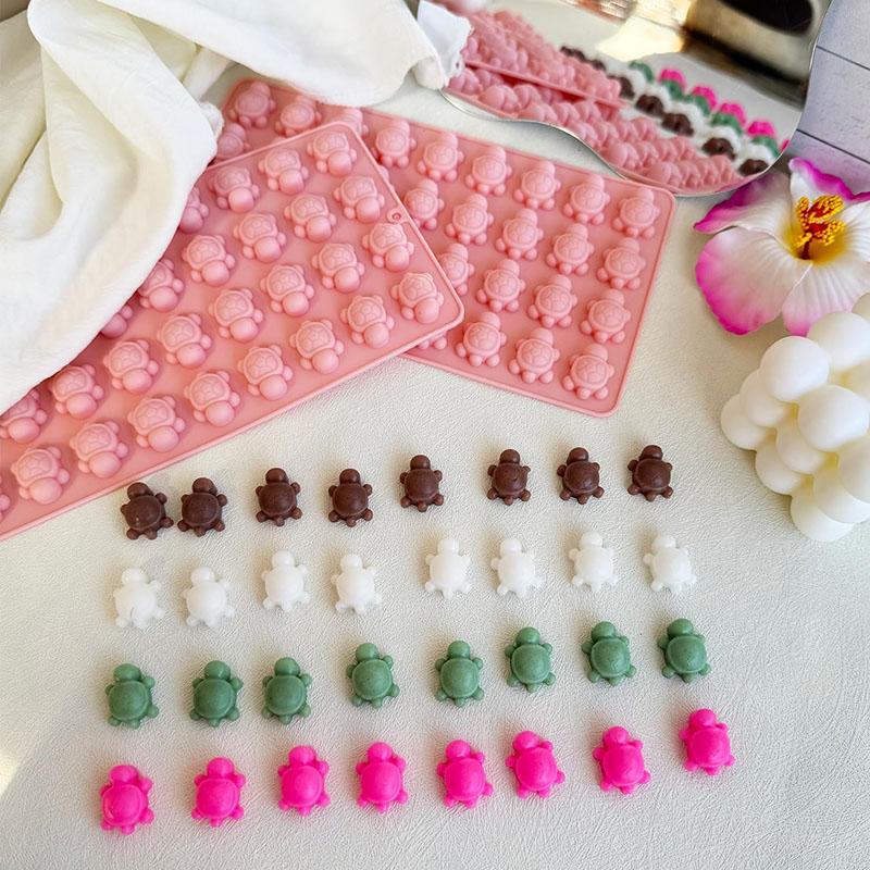 Mini-Schildkröte Schokoladen-Silikonform Schildkröten-Süßigkeiten Gummibärchen Eiswürfelform Tier-Gelee Wachs Harzform Für Kuchen Cupcake Dekoration