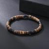 Vintage Handmade Beaded Skull Bracelet For Men Wooden Coconut Shell Beaded Bracelet Jewelry