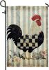 Elegant Rooster Garden Ag, Black White Checkered Chicken Home, 12x18 Inch XXQ