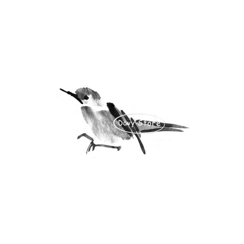 Japanese Style Watercolour Bird Prints Black and White Bird Poster Canvas Painting Wall Art Picture for Living Room Home Decor