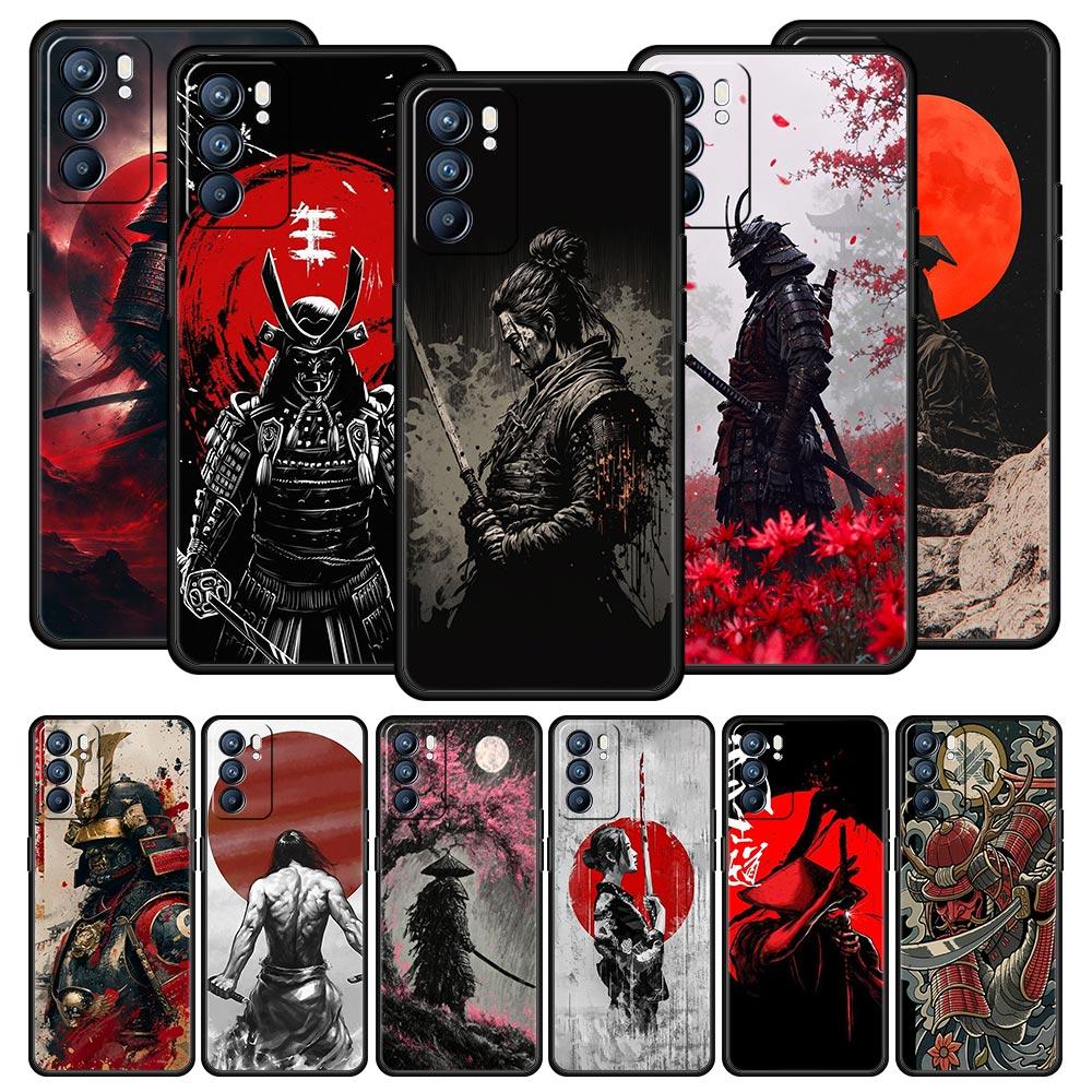 Japanese Bushido Samurai Phone Case For Oppo Reno14 Reno13 Reno12 11 F 10 Find X5 X9 Pro A54 5G A53 A9 A16 A78 4G A80 A98 Cover
