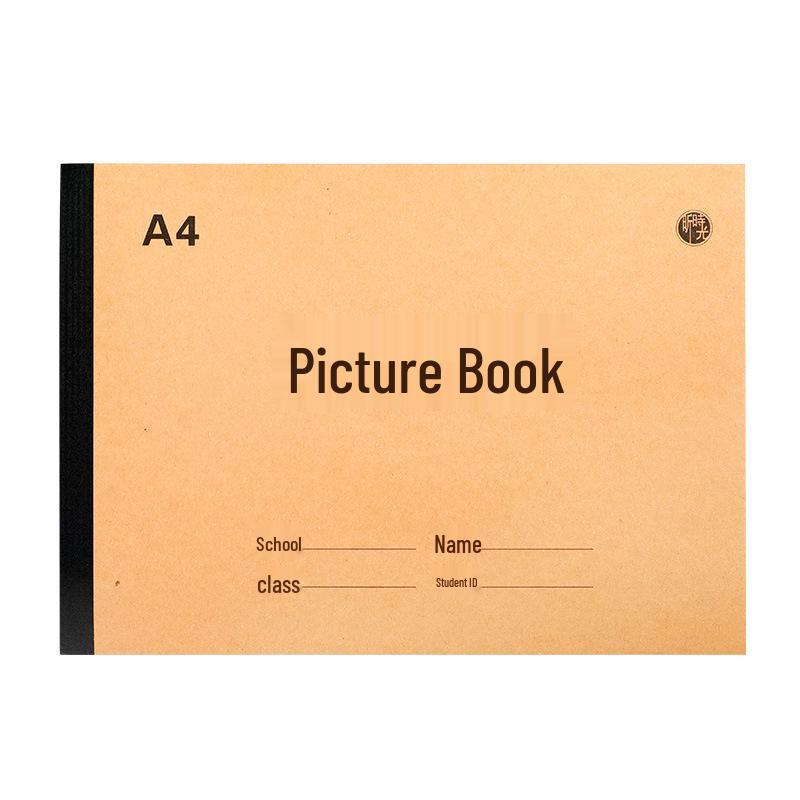 A4 Kraft Cover Spiral Sketchbook for Children - 30 Thick Blank Pages