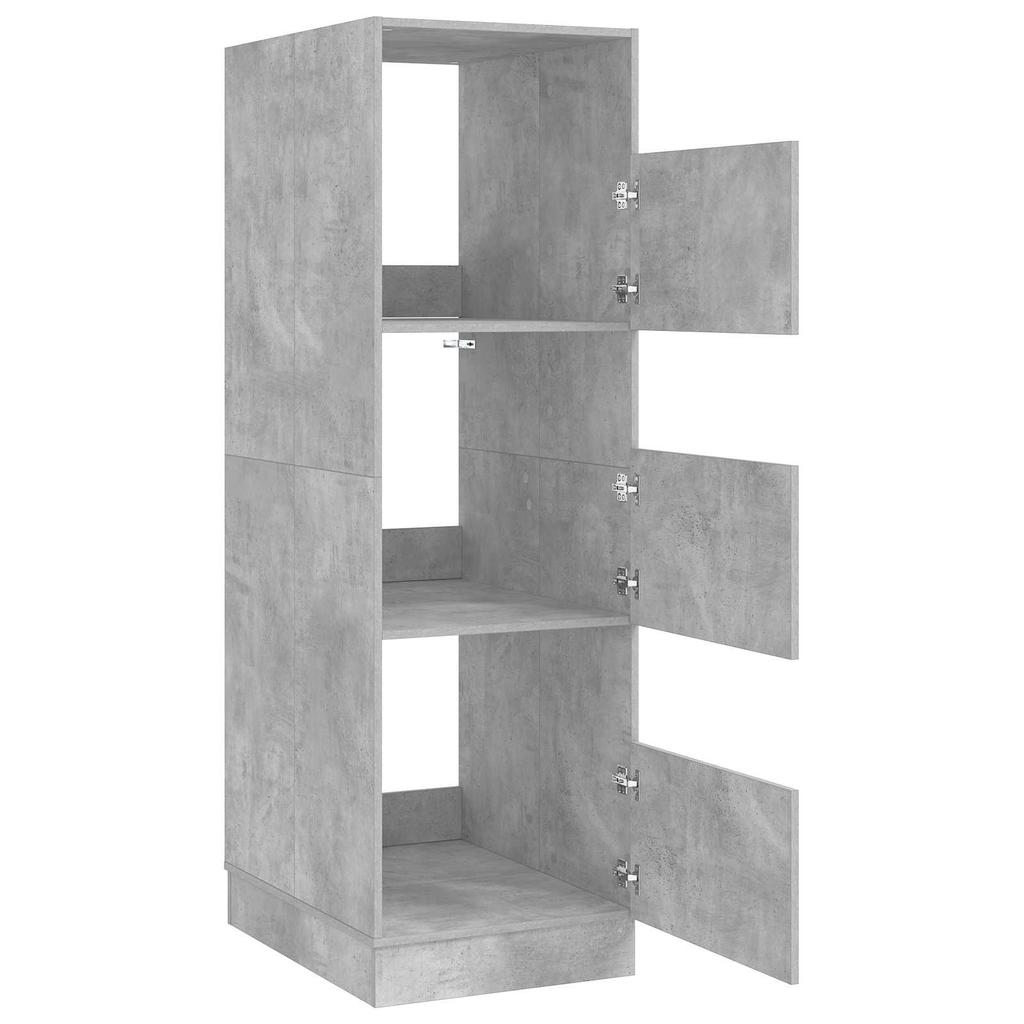 Wäscheschrank mit Stauraum Betonoptik 50 x 68 x 162 cm Spanplatte