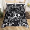 Flowers Moth Butterfly King Queen Duvet Cover Trippy Mushroom Bedding Set Moon Starry Sky Quilt Cover Polyester Comforter Cover