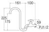 SANEI Fold-in Flexible Faucet, Nominal 13, A121A-13