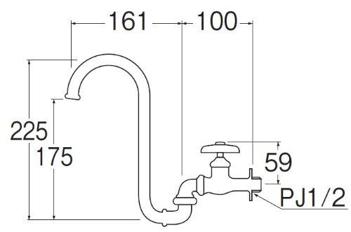 SANEI Fold-in Flexible Faucet, Nominal 13, A121A-13