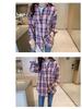 2026 Spring Elegant Korean Plaid Long Sleeve Women's Loose Casual Shirt Jacket