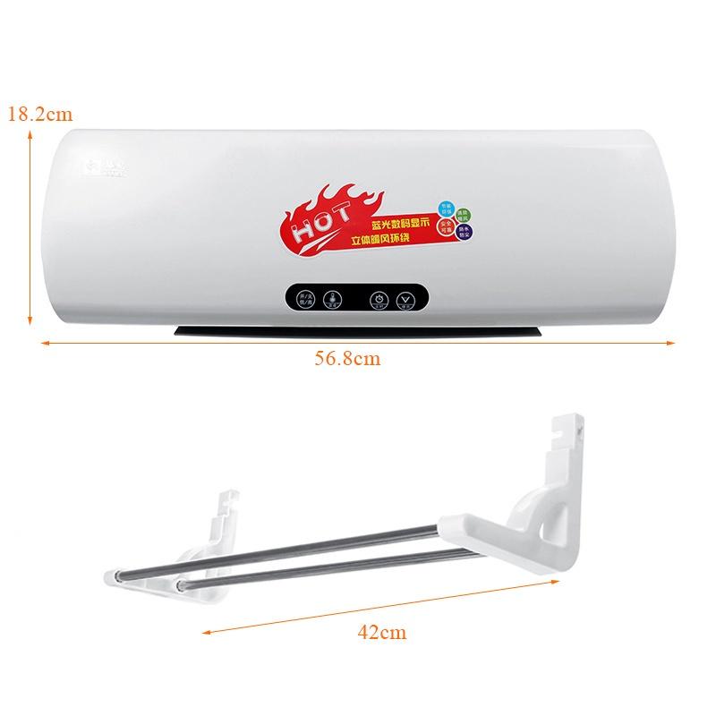 2000W LED Air Conditioning Electric Heater Air Conditioner Wall Mounted PTC Electric Heater 8 Hour Timer Heater 56.8*18.2cm