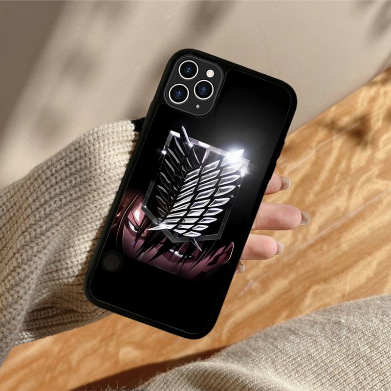 Anime Attack On Titan Phone Case Silicone PC+TPU Case for iPhone 11 12 13 Pro Max 8 7 6 Plus X SE XR Hard Fundas