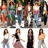 Eșarfă-Centură Triunghiulară Lungă de Modă pentru Femei, Bandă de Talie Wrap Centuri Boho din Satin pentru Pantaloni Rochie Cadou