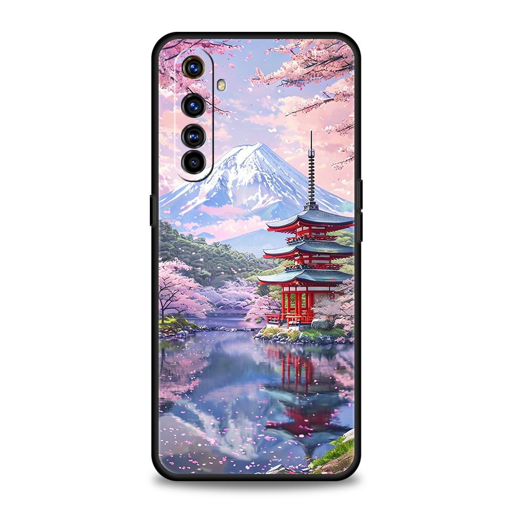 

Soft TPU For Realme 11 10 9 Pro Plus GT2 GT3 GT5 C21 C25 C35 C53 C55 C67 Pro 5G Shockproof Phone Case Pink Sunset Mountain Capas Realme 13