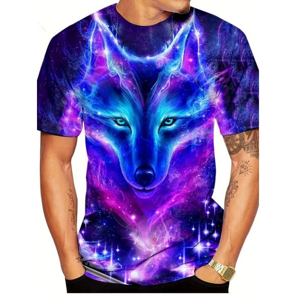 Tiger T-shirt for men's animal 3D printing men's summer short sleeved T-shirt men's oversized top casual men's clothing