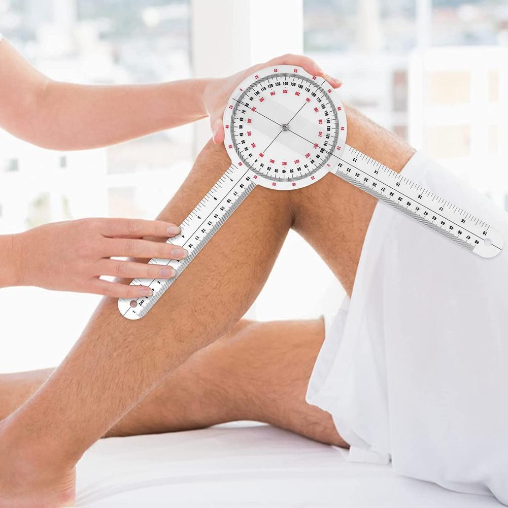 12 Zoll Goniometer, Transparente Orthopädische Winkelmesslineal Kunststoff-Goniometer 360 Grad Wirbelsäulen-Goniometer zur Körpervermessung
