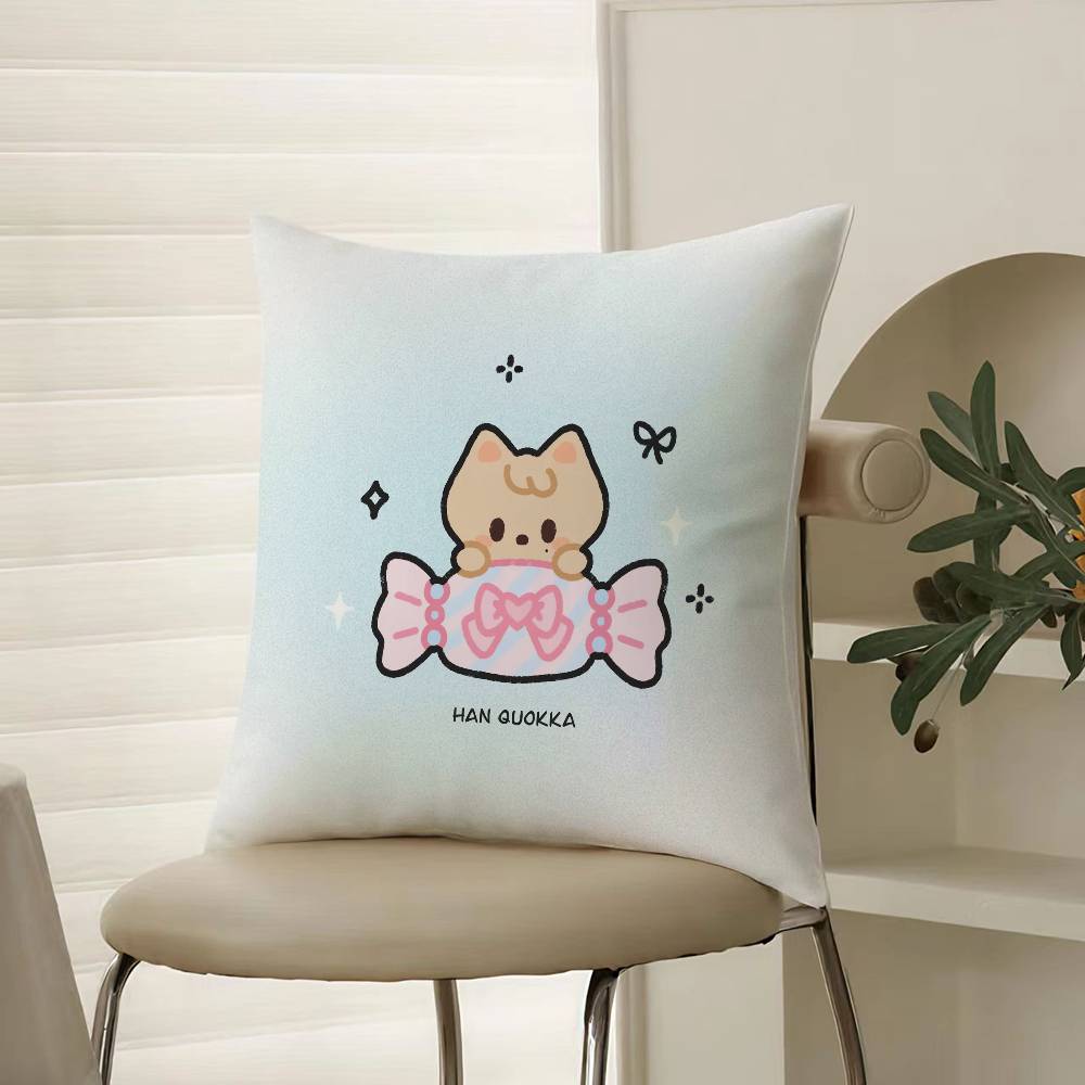 Niedliche Süßigkeiten als Tiere verkleidet Kissenbezug Komfort Sofa Bett Seidig elegant Verdeckter Reißverschluss Dekorative Kissenhülle