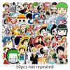 ONE PIECE Color Stickers, 50 Sheets(not Repeated), Waterproof and Sunscreen