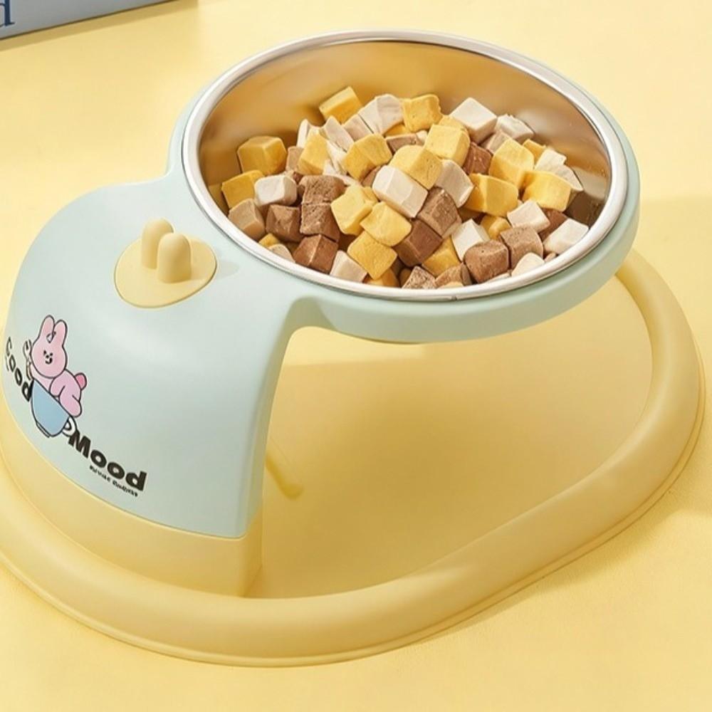 Dog Food Bowl Cartoon Elevated Pet Feeder Non-Slip Base Anti-Tipping Suspended Cat Bowl Anti-leak Water Food Bowl Dog Watering