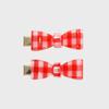Eireve PETITE GINGHAM CHECK RIBBON HAIR CLIP SET (4 COLORS / 2PCS)