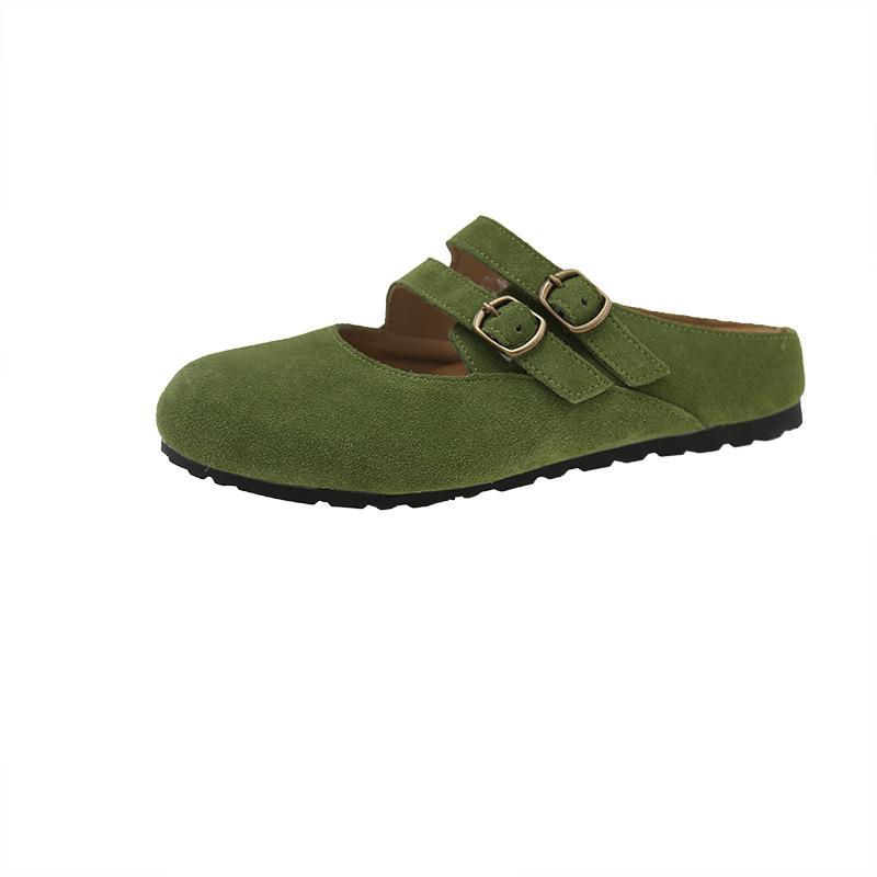 Fashion Retro Casual Women's Shoes Spring New Round Toe Shallow Mouth Flat Shoe Fashion Anti Slip Soft Sole Lightweight Women's Slippers