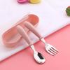 Baby Tableware Set Children Spoon Forks Box Kids Stainless Steel Cutlery Portable Baby Feeding Utensils Spoons