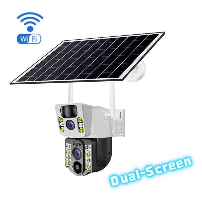 WIFI/4G Smart Solar Surveillance Camera, Available with 1, 2 or 3 Lenses (Single/Dual/Triple Screen), HD Night Vision CCTV