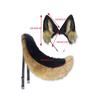 Tier Cosplays Kostüm Faux Pelze Wölfe Katzen Füchse Wolf Flauschiger Schwanz Ohren Stirnbänder Halloween Party Kostüm Accessoires