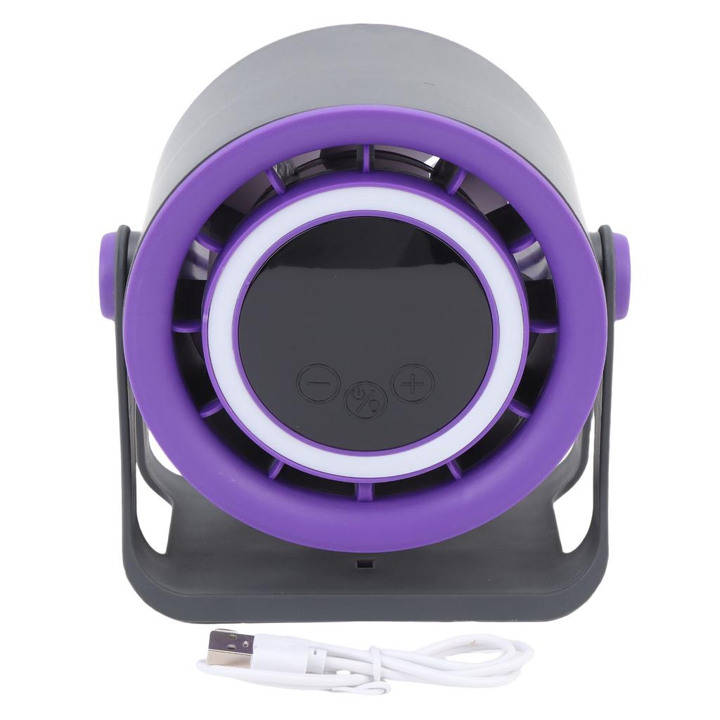 Desk Fan USB Rechargeable Quiet Portable Desktop Turbo Fan with LED Light for Office Bedroom Outdoor Camping