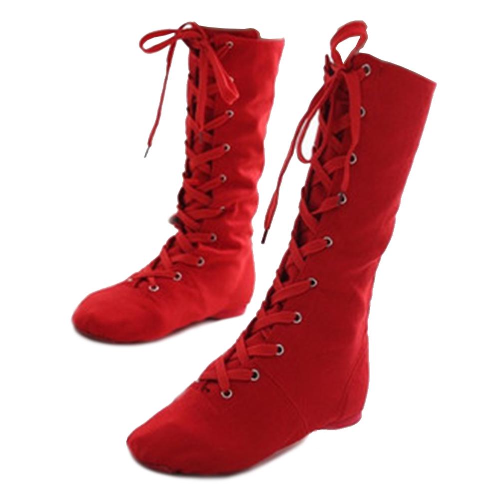 Rozszerzone płócienne buty do tańca jazzowego dla dorosłych/dzieci/dziewcząt wysokie buty do tańca buty treningowe do jazzu