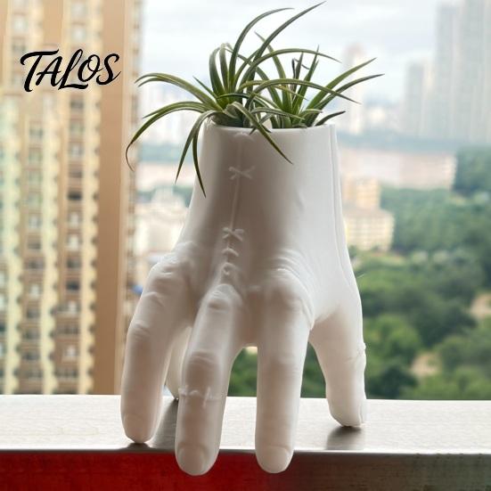 Creative Resin Plant Container Creepy Severed Hand Planter, 3D Printed Stitched Succulent Pot, Gothic Weird Funny Gesture Vase Small Flower