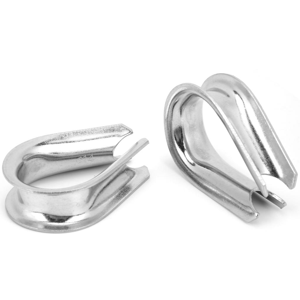 14MM Stainless Steel Marine Wire Rope Clamps Cable Protective Ring Thimbles Clamps