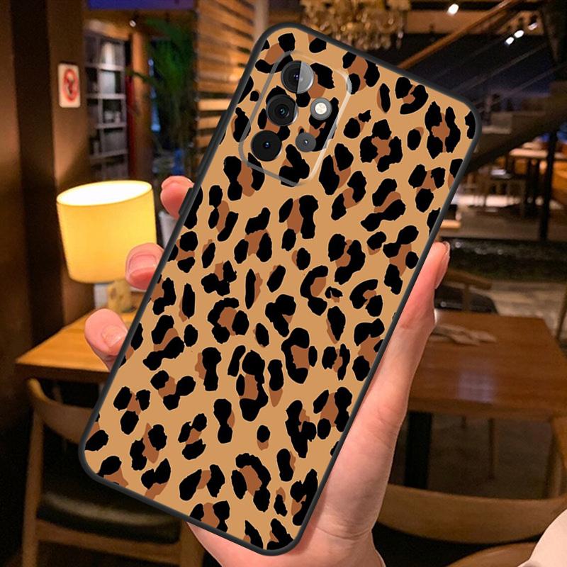 Tan Leopard Case For Samsung Galaxy A54 A34 A14 A52 A32 A12 A13 A33 A53 A15 A16 A36 A56 A26 A06 A35 A55