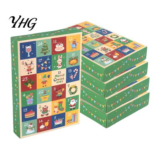 Weihnachts-Überraschungsspielzeug 5 Stück 24-Tage Adventskalender-Box, Leere Geschenkbox mit saisonalen Countdown-Ziehlaschen-Fenstern, Behälter, Feiertags-Partygeschenk