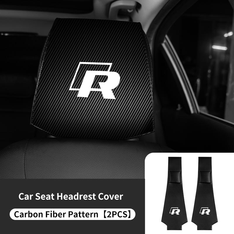 2026 Hot For Volkswagen VW 2PCS Leather Car Seat Headrest Protective Cover Accessories For Volkswagen VW Golf Polo Tiguan Passat
