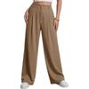 Women Loose Fit Casual Suit Pants High Waist Long Trousers Wide Leg Relaxed Style with Button and Zipper Closure for Daily Wear