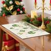 11.81*17.72inch Christmas Ball Pine Branch Pine Cone Snowflake Placemats, of 4/6, Suitable for Kitchen Table Holiday Party Decoration.