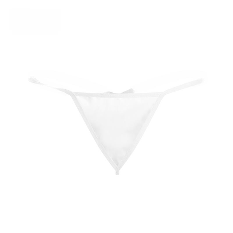 Guiruo Dame Satin Thong - Sexy, Lav midje, Tynn stropp, Ensfarvede truser P28