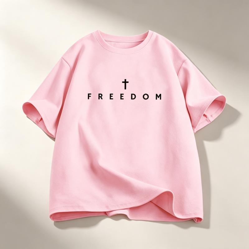 Freedom TShirt Charlie Kirk Christian T Shirt Jesus Minimalist Christian Tees Cotton Comfortable Unisex Tee Shirt Streetwear