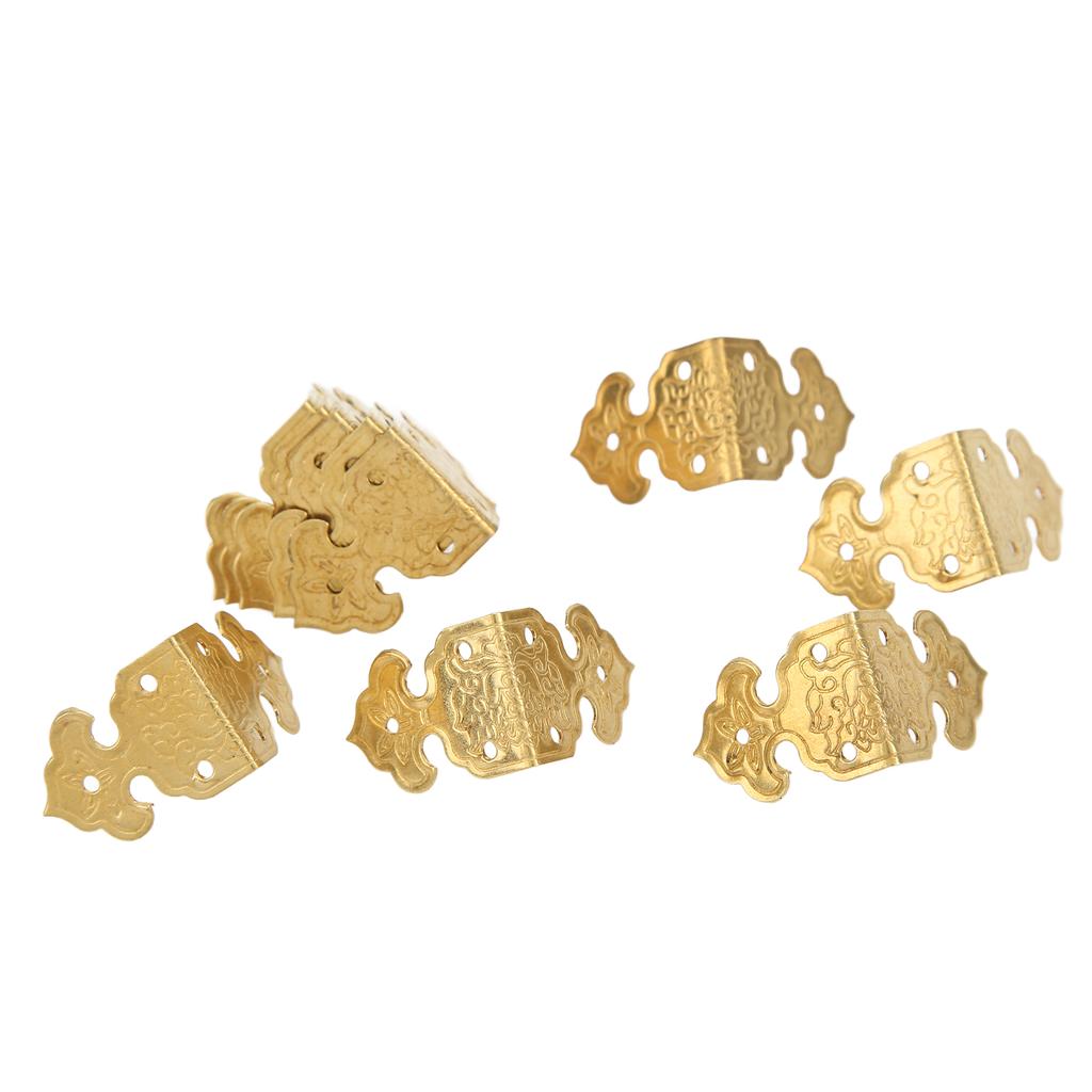 10Pcs Metal Corner Protector Retro Style Durable Brass High Hardness Widely Used Corner Guards for Case Box Furniture