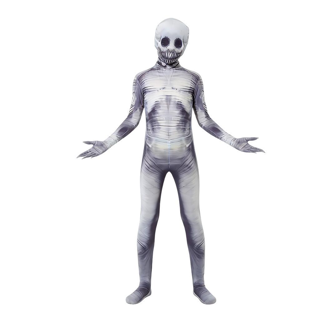 Halloween Zombie Series Skull Zombie cos Red-eyed tree monster costume, horror-themed performance outfit set