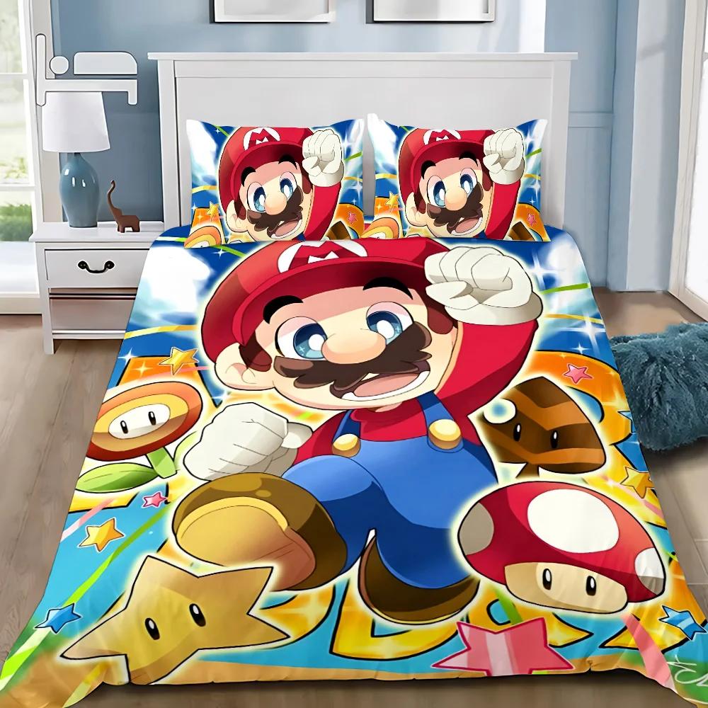 

Ігровий Набір Постільної Білизни Super M-Marios Підковдра Наволочка Для Дорослих Хлопчика Дівчинки Декор Спальні Дитячий Подарунок Односпальний Двоспальний Великий Розмір AU Double(180*210cm)3pcs