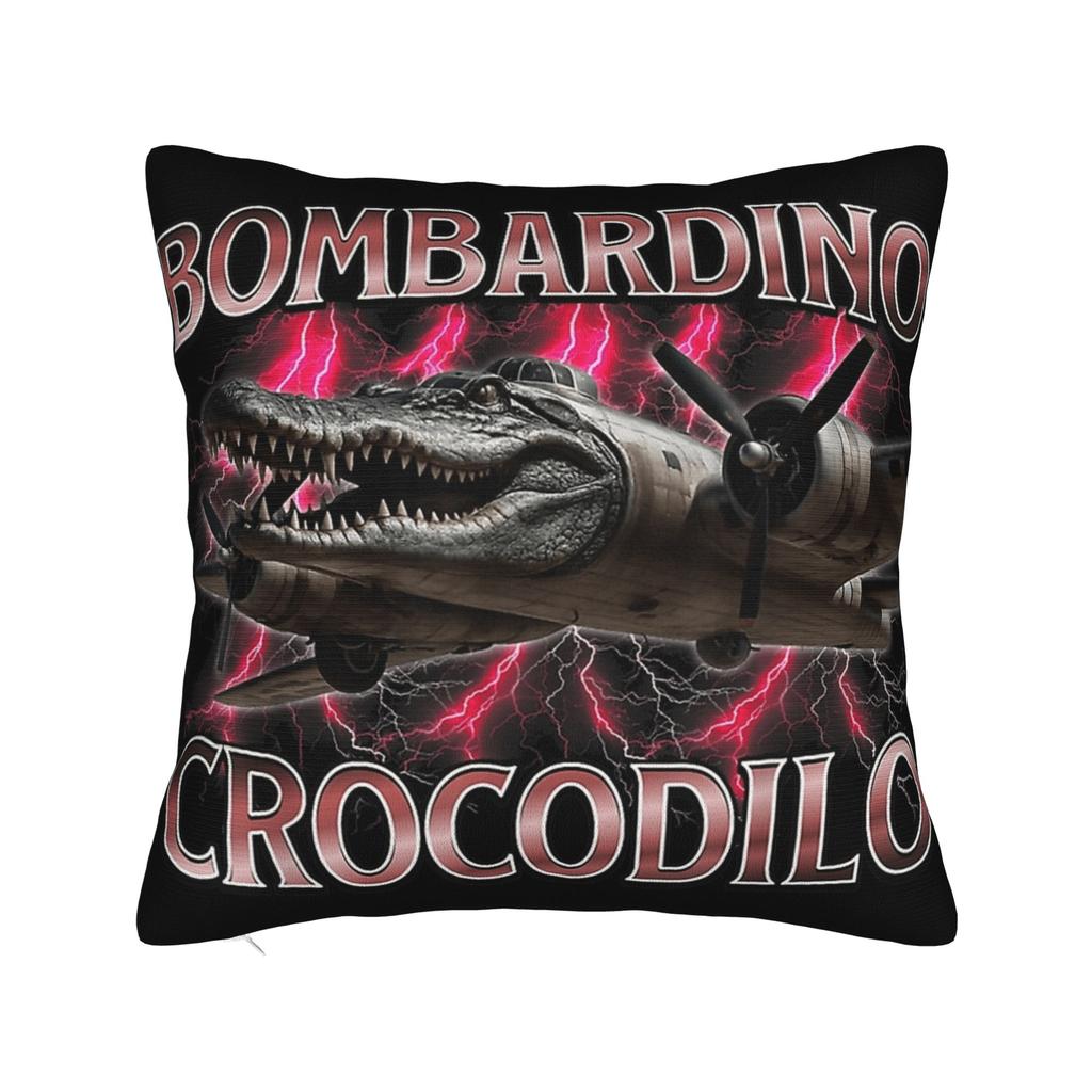Watermeloni Crocodili Brainrot Fusion Italian Meme Pillowcases Cute Funny Pillow Case For Couch Sofa Bedroom Comfy Pillow Cover