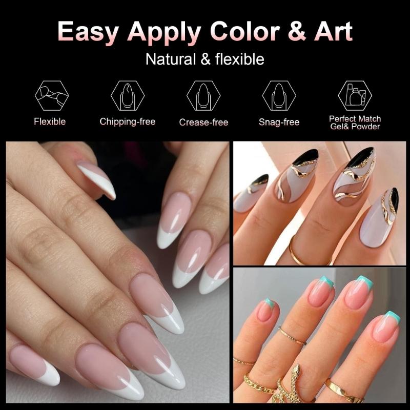 Alomd/Coffin/Square/Stilettos Fake Nail Tips,Clear Acrylic False Nail 10Sizes Press On Nail for DIY Nail Extensions