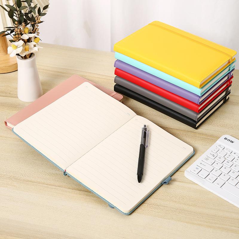 European American Custom A5 Thick Hardcover Leather Diary Planner Journal Luxury Thread Sewing School Use Foreign