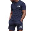 Sommar herr fitnessmode herr fritids sportkläder kostym snabbtorkande sportdräkt kortärmad T-shirt shorts 2-delat set
