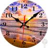 Wall Clocks Battery Operated, Beautiful Sunset and Ocean Beach Silent Non Ticking Decorative Indoor Outdoor Wall Clocks for Living Room Kitchen