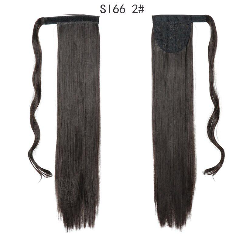 Long Straight Ponytail Synthetic Hair Fiber Heat Resistant Straight Hair With Ponytail Hair Extended Black Brown Headwea