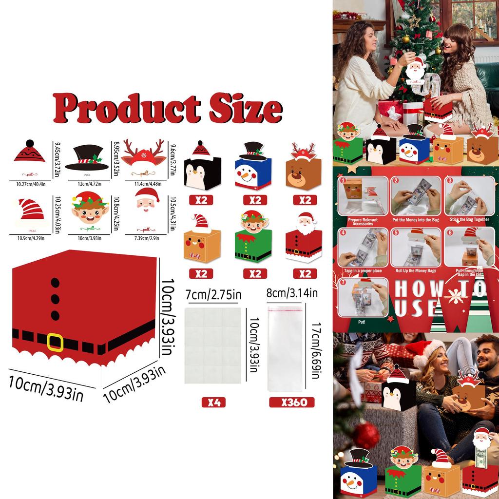 Christmas Holiday Money Pouch Set With Cash Extraction Feature For Festive Gifting